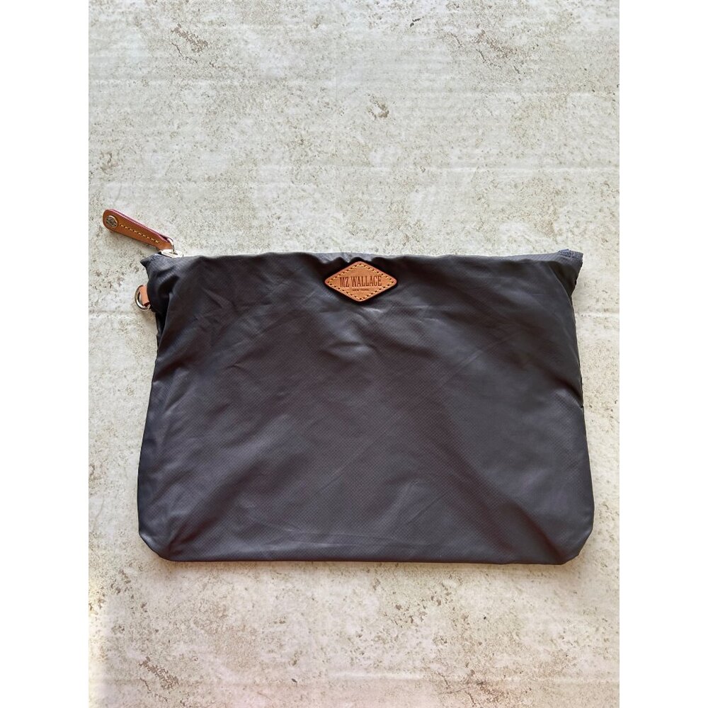 MZ Wallace Womens Sz Small Gray Cosmetic Bag Pouch
